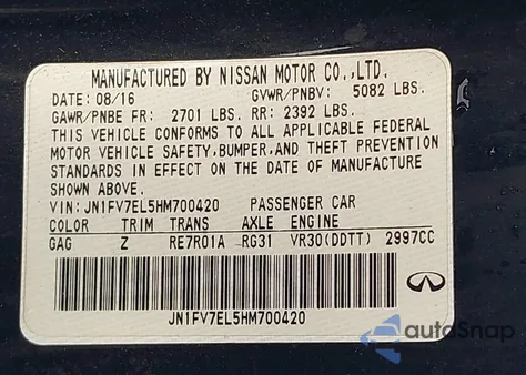 2017 Infiniti Q60 Red Sport 400 из США, поврежденный, VIN JN1FV7EL5HM700420